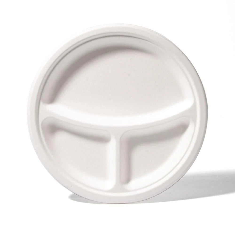 500x Bord Ø26 cm 3 Vaks Bord suikerriet BIO bagasse Plasticvrij 10 inch