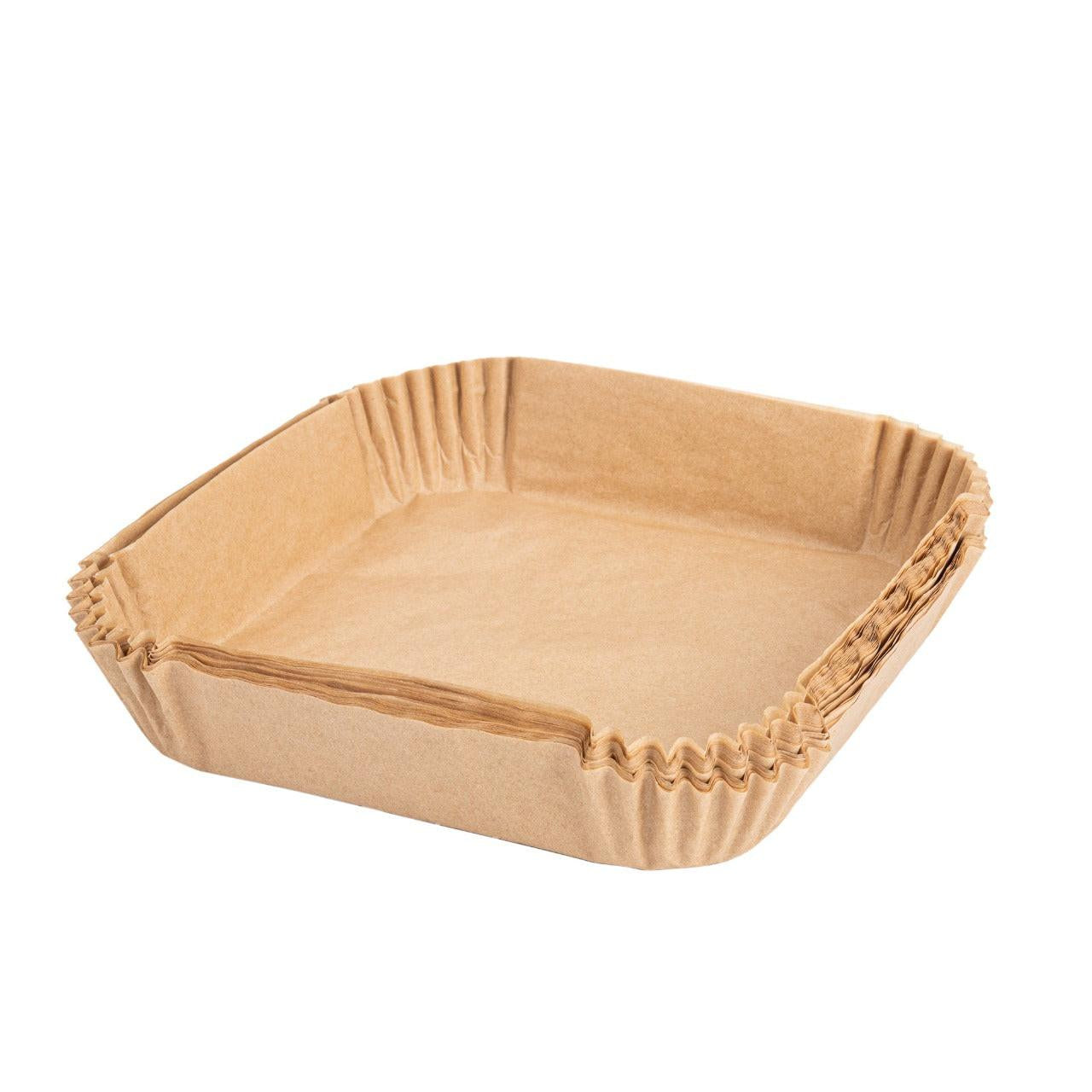 Airfryer BakPapier  Airfryer Bakjes  Wegwerpbakjes Vierkant  50 stuks  200 mm  x 45 mm  Airfryer Accesoires  XL en XXL