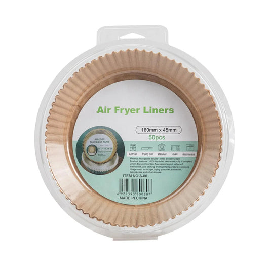 Airfryer BakPapier Airfryer Bakjes Wegwerpbakjes Rond 50 stuks 160 mm x 45 mm Airfryer Accesoires L & XL