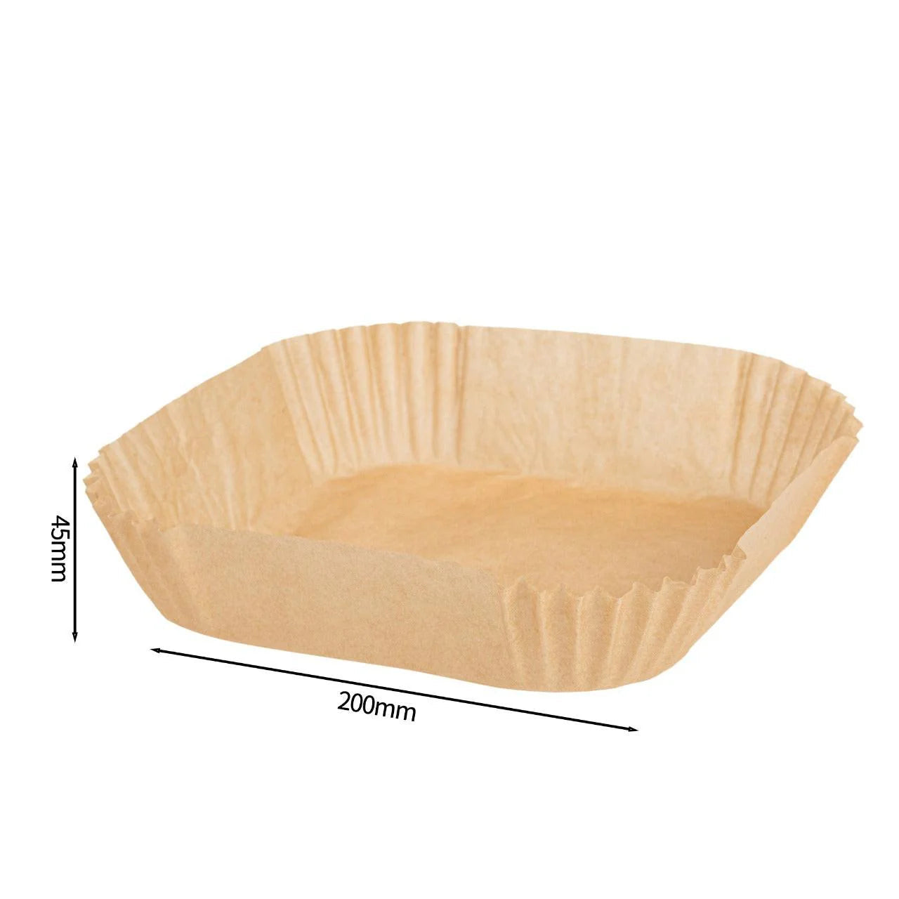 Airfryer BakPapier  Airfryer Bakjes  Wegwerpbakjes Vierkant  50 stuks  200 mm  x 45 mm  Airfryer Accesoires  XL en XXL
