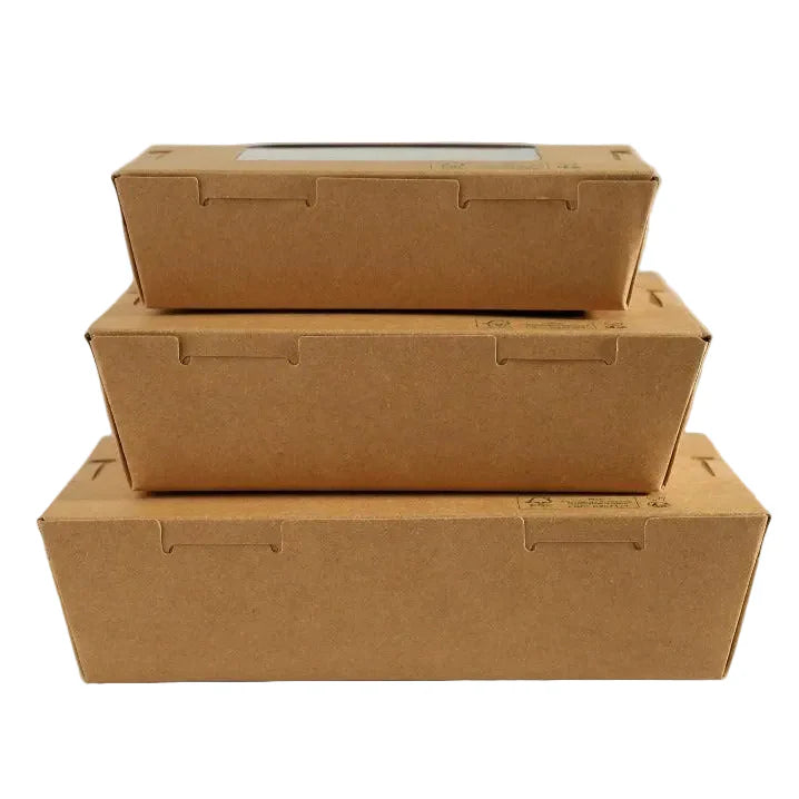 200x Foodbox met venster 1200ml bruin BIO Nature Kraft FSC