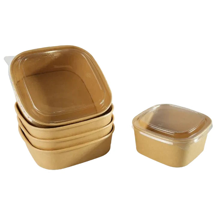 300x Deksel vierkante maaltijdbak  1000ml  170 x 170mm transparant PET