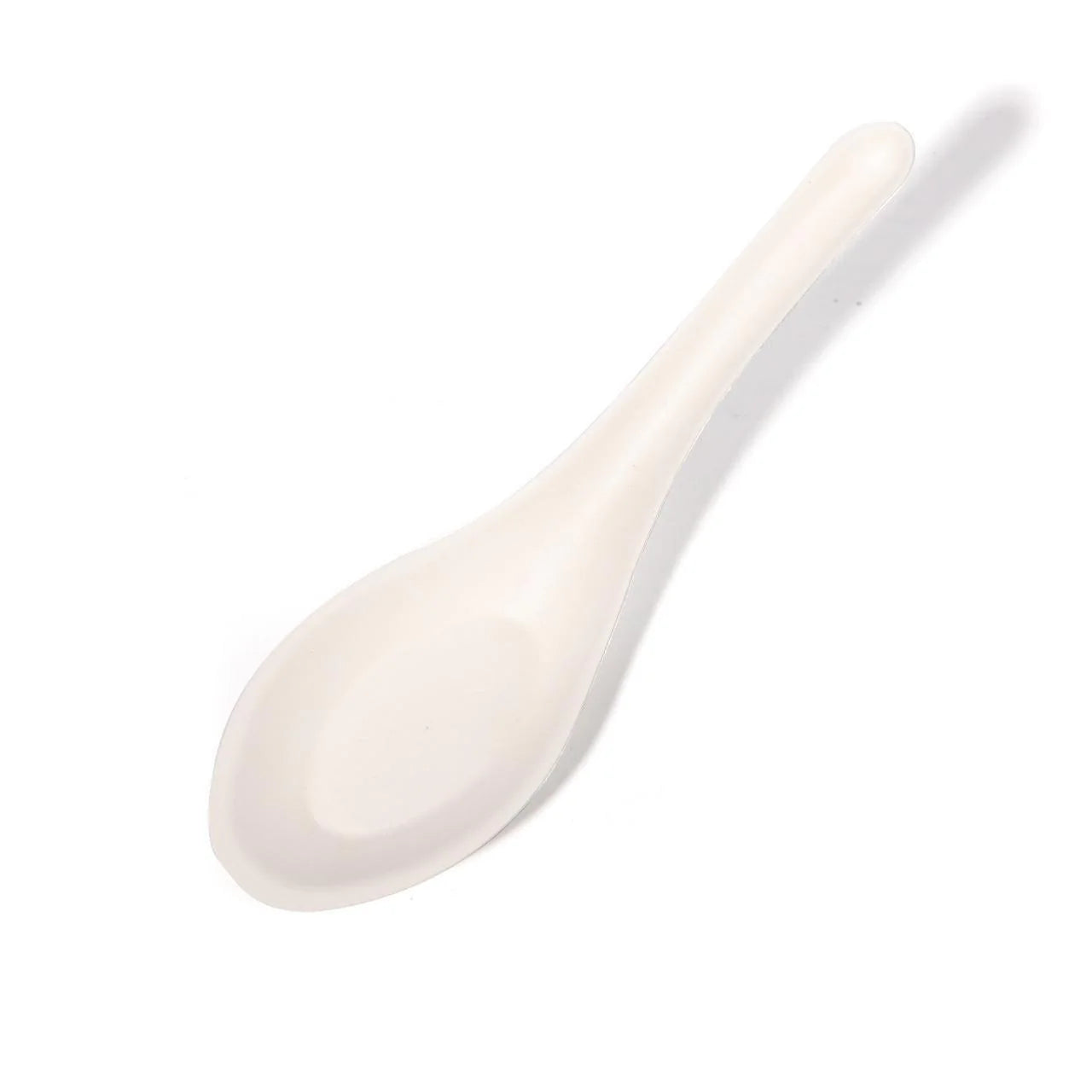 50x Bagasse Suikerriet Soep Lepel 15,4cm Wit Sterk en Mileuvriendelijk Bagasse