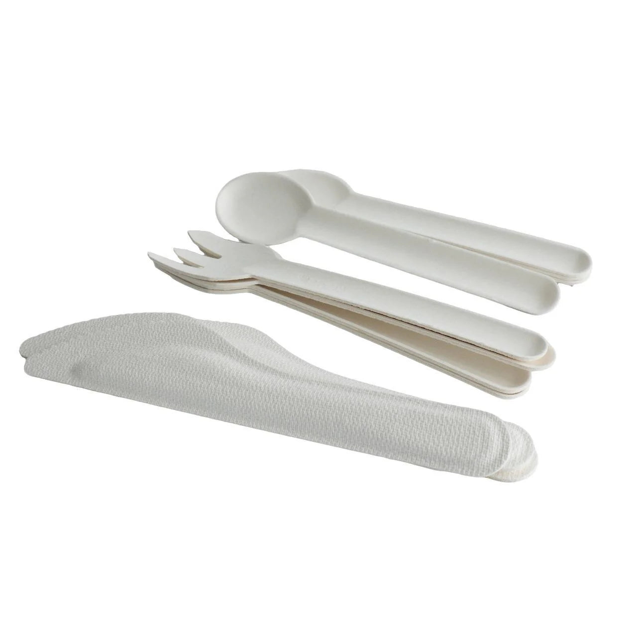 50x Bagasse Suikerriet Lepel 15,4cm Wit    Sterk en Mileuvriendelijk