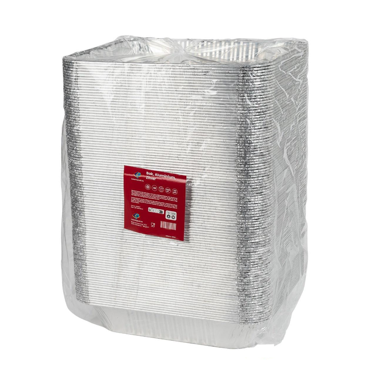 100x Aluminium Schaal 325x262x63mm 3500ml