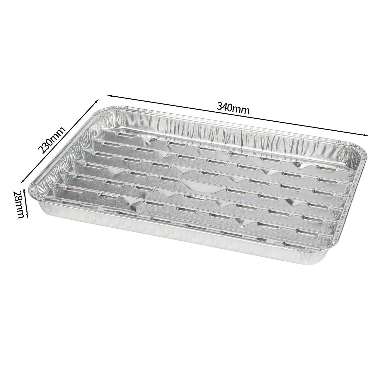 125x Aluminium BBQ Grill Schaal 340x230x28mm