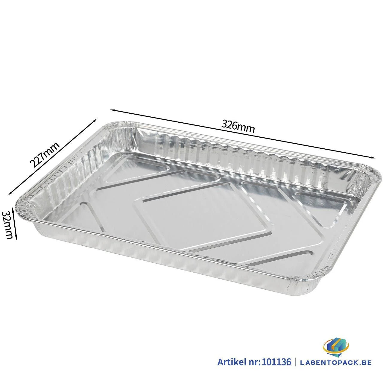 100x Aluminium Bak 326x227x32mm 1700ml