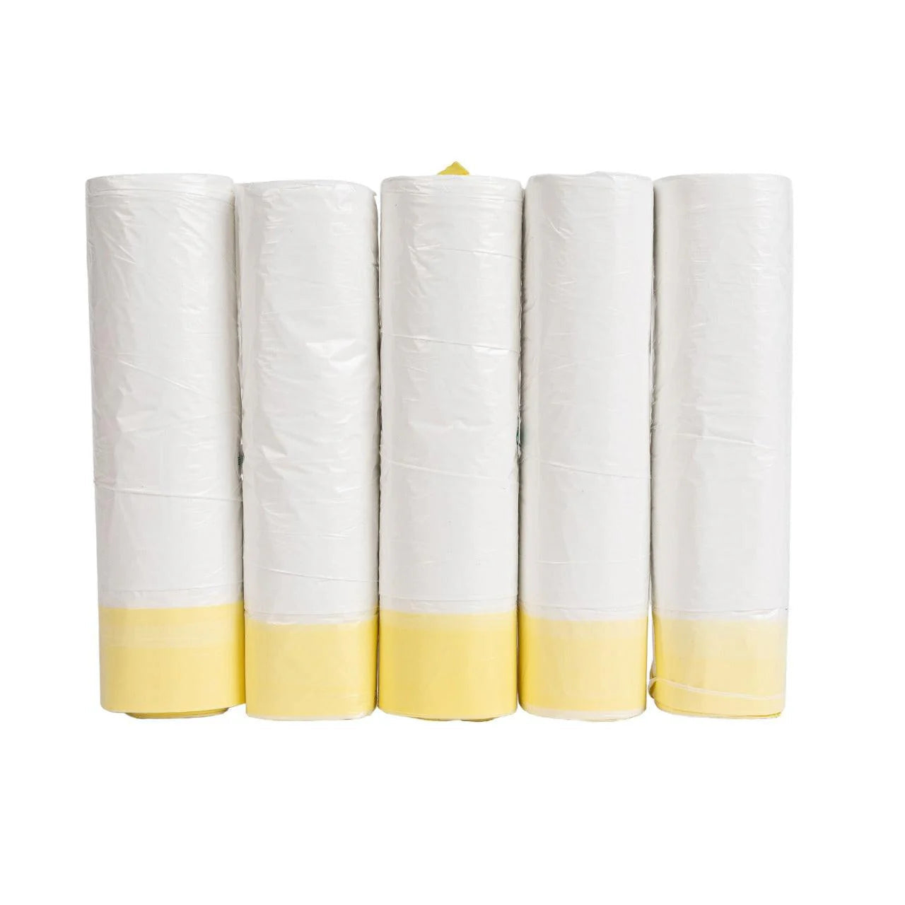 75x Afvalzakken 45x50 cm – Wit – HDPE –  20 liter – Met Trektouw - Lemon Favor