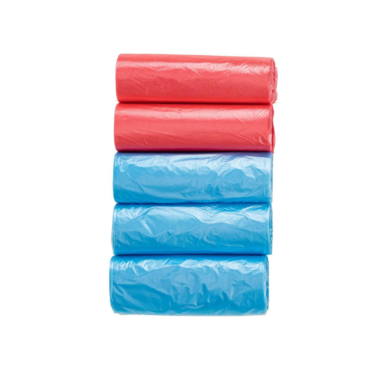 100x Afvalzakken 45x50 cm – Rood &amp; Blauw – HDPE –  25 liter