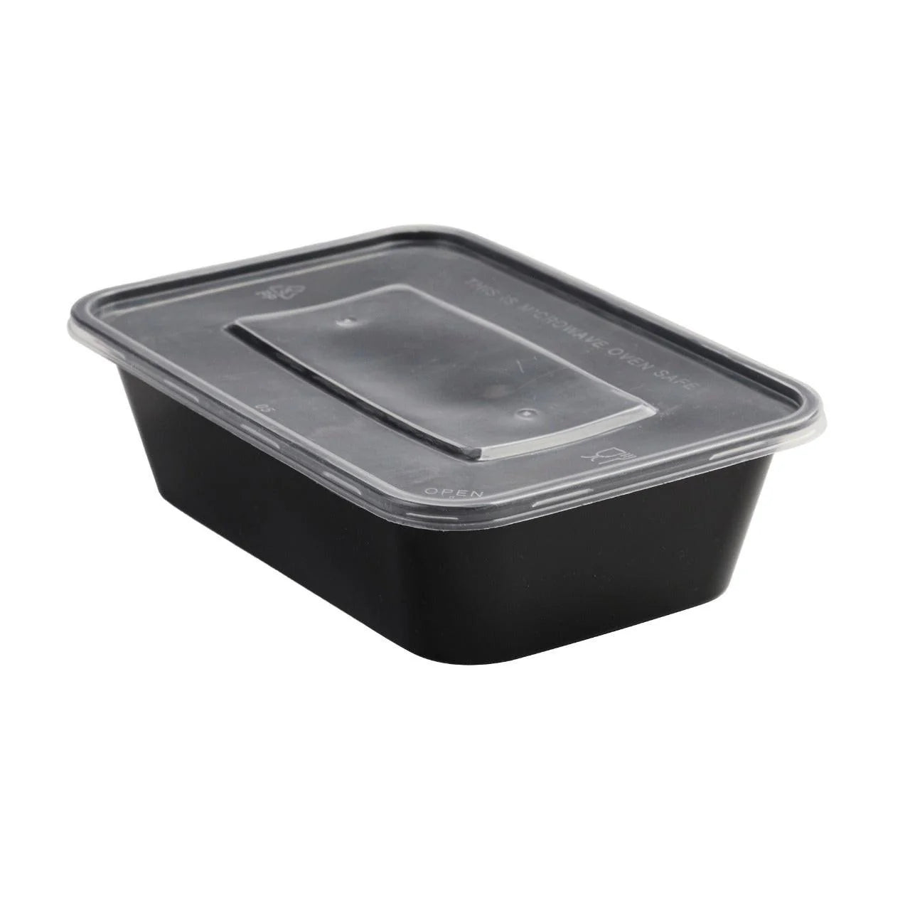 300x Maaltijdbak PP 650ml Zwart