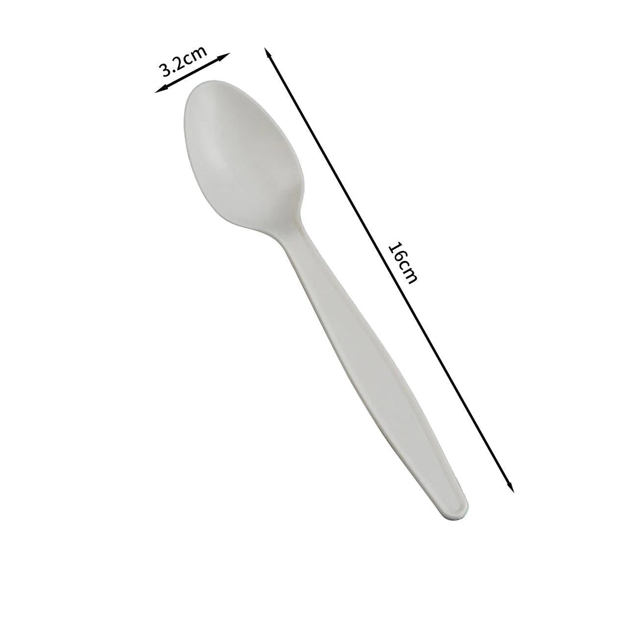 50x Herbruikbare Lepel 160mm – Wit