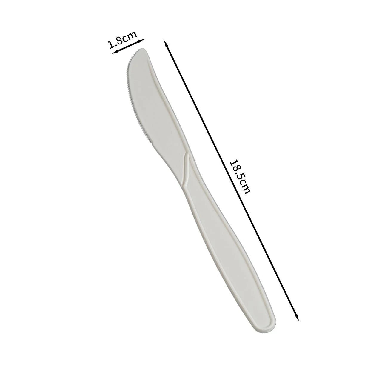 50x Herbruikbaar Mes 185mm – Wit