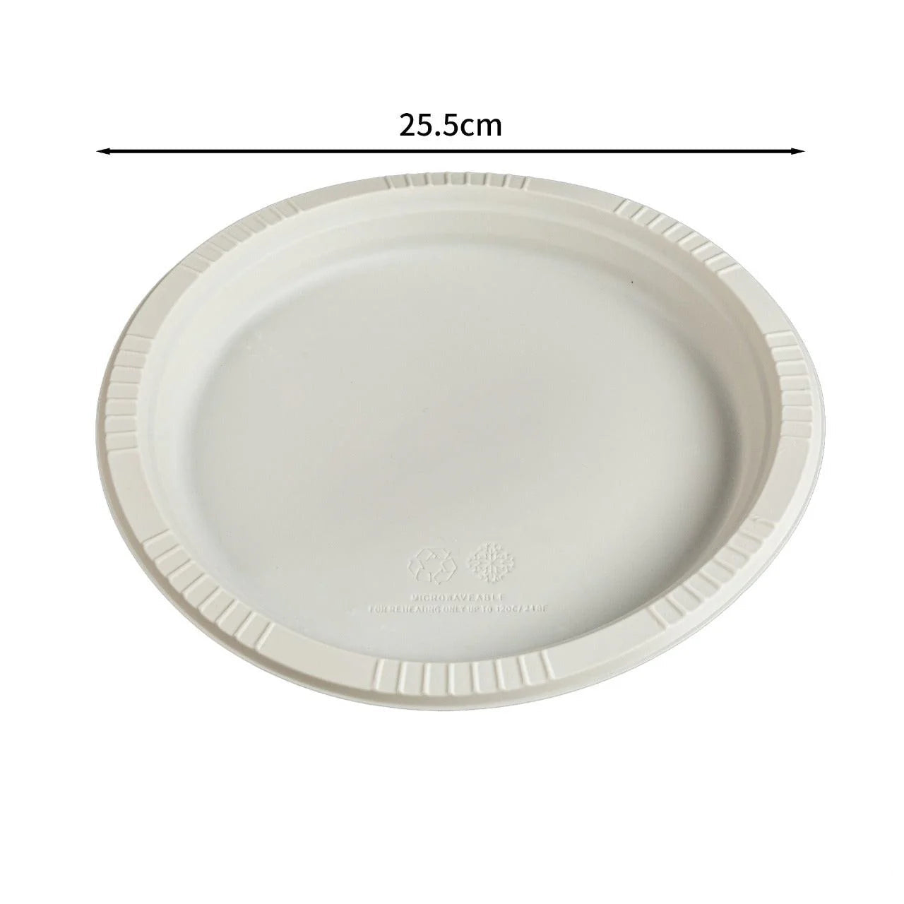 250x Herbruikbaar Bord Ø25,5 cm – PP &amp; Mais – 10 inch – 2,5 cm hoog