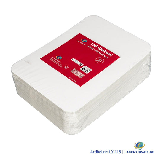 125x Deksel voor Aluminium Bak 750 ml – 201x142 mm