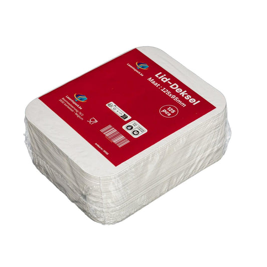 125x Deksel voor Aluminium Bak 300 ml – 125 x 95 mm
