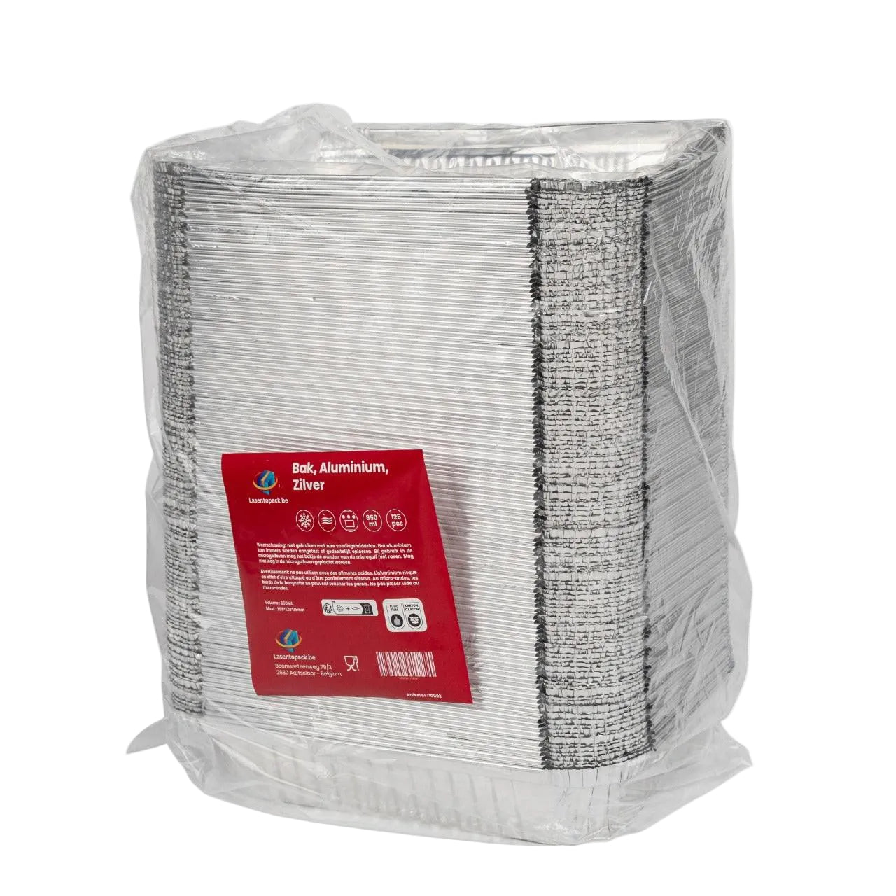 125x Aluminium bak 198x128x35mm 850ml