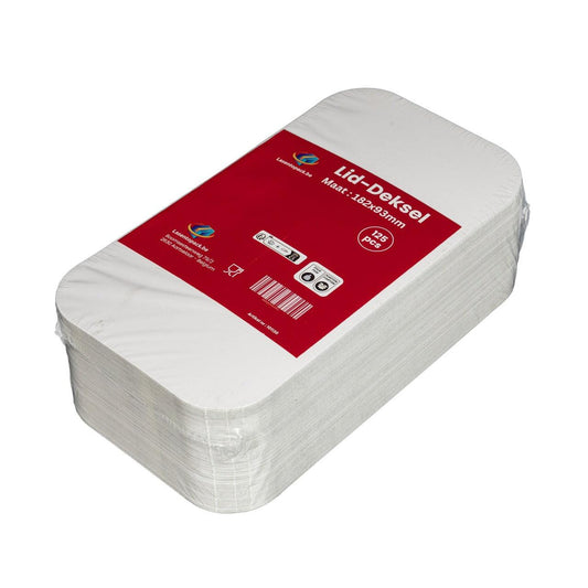 125x Deksel voor Aluminium Bak 650 ml – 182 x 93 mm