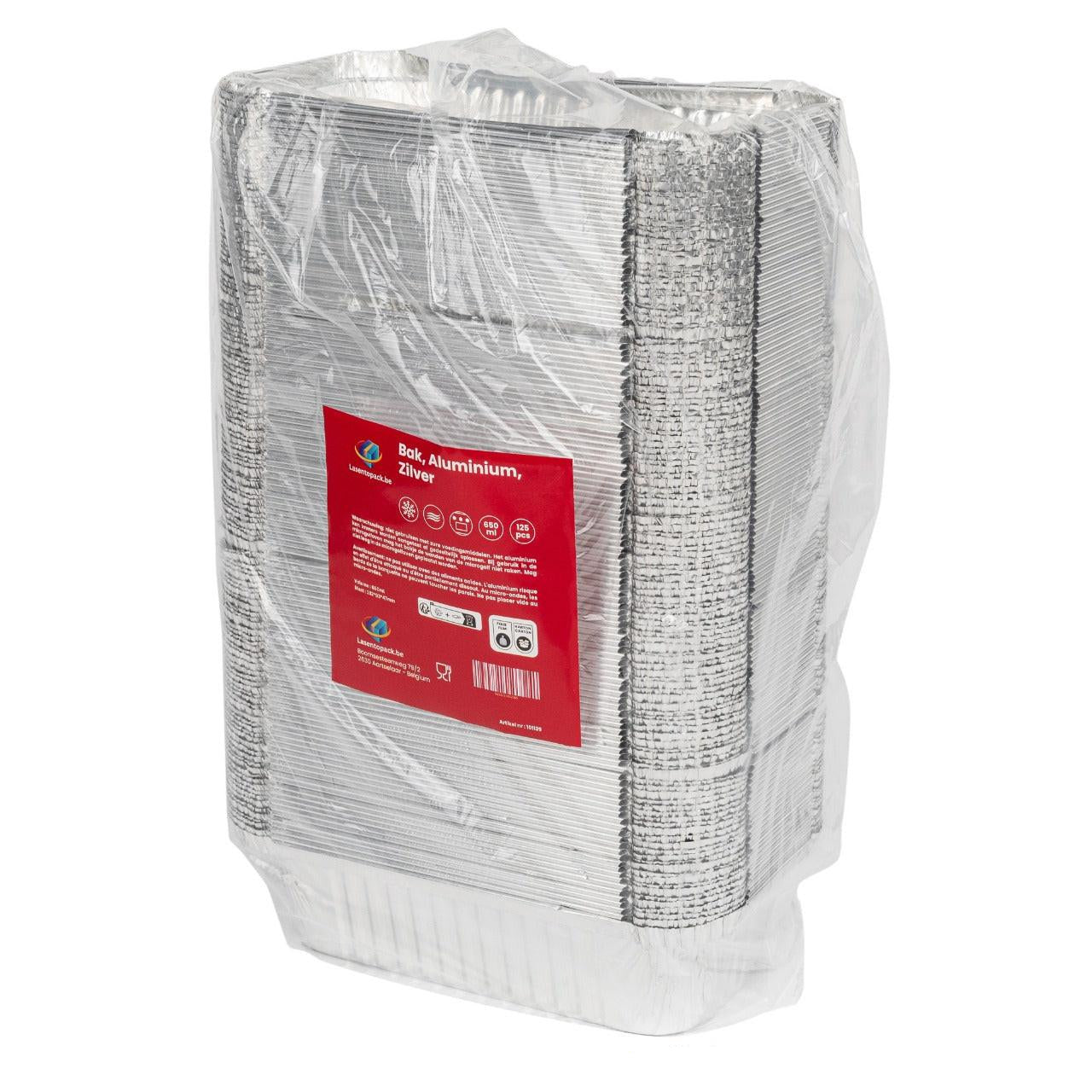 125x Aluminium Bak 650 ml – 182 x 93 x 47 mm