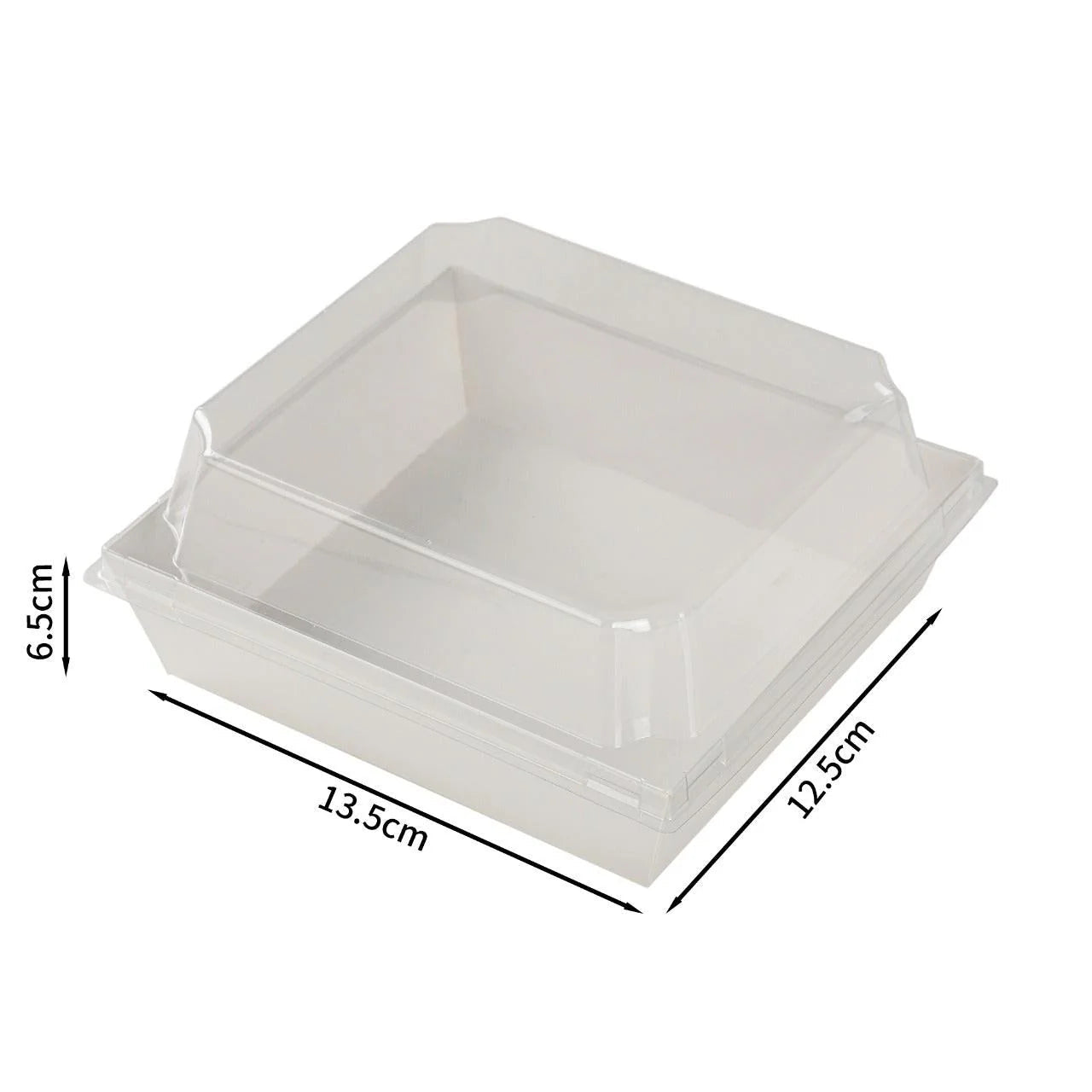 100x Taartdoos met Doorzichtige Deksel – 13,5 x 12,5 x 6,5 cm