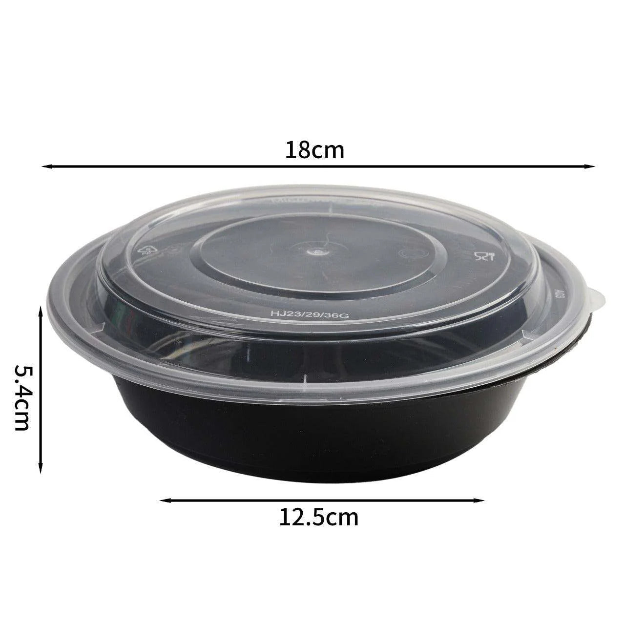 150x Asian Soep / Poke Bowl met deksel 700 ml Zwart PP (set)