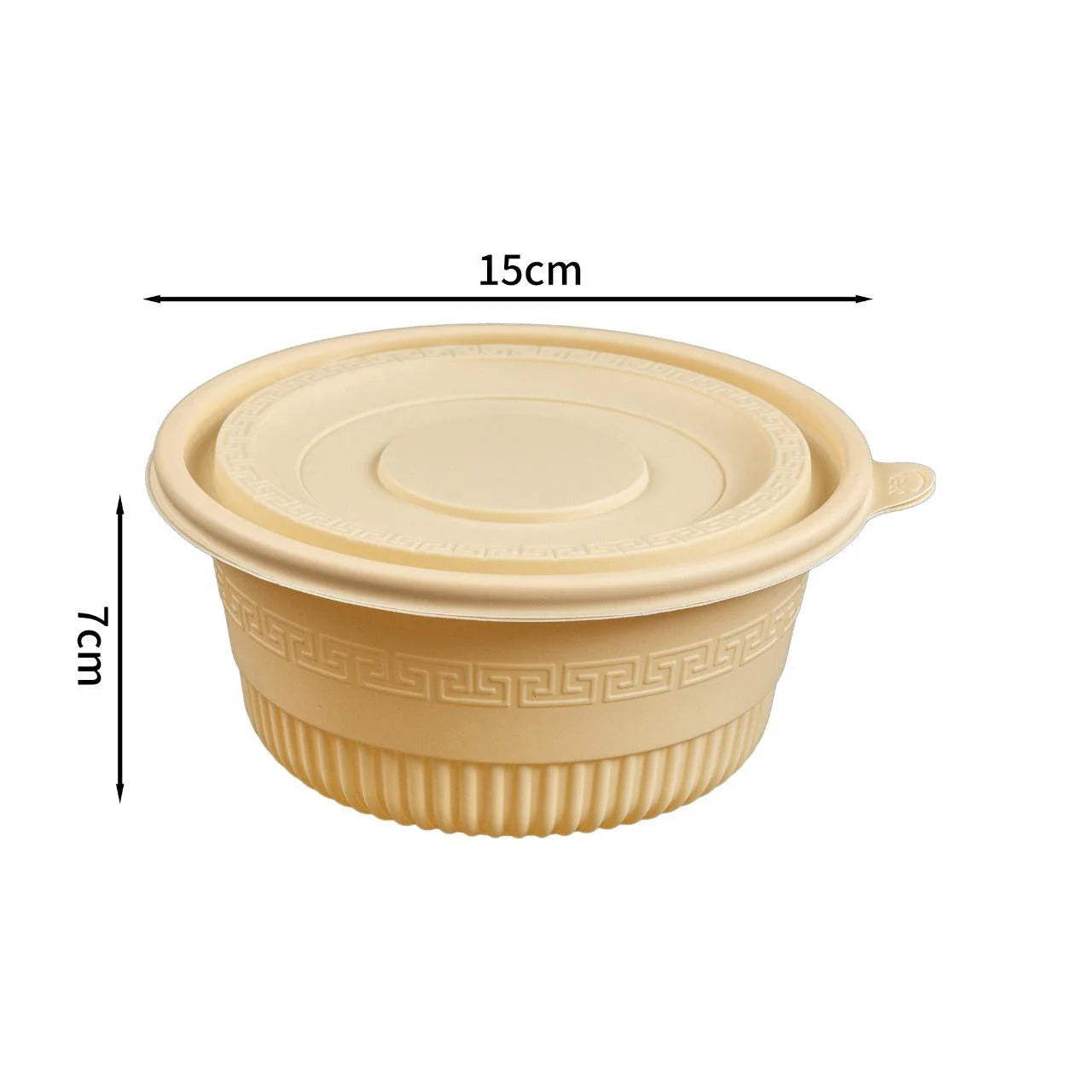 300x Maaltijdbowl 650ml met Deksel Ø 15 cm  Soep to go Gemaakt van PP & Maïs