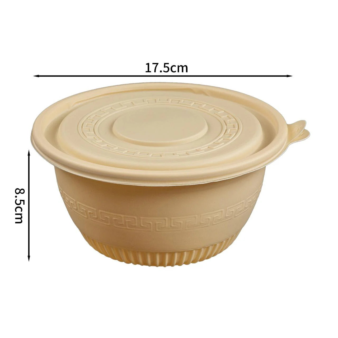 200x Maaltijdbowl 1000ml met Deksel Ø 17,5 cm Gemaakt van PP & Maïs