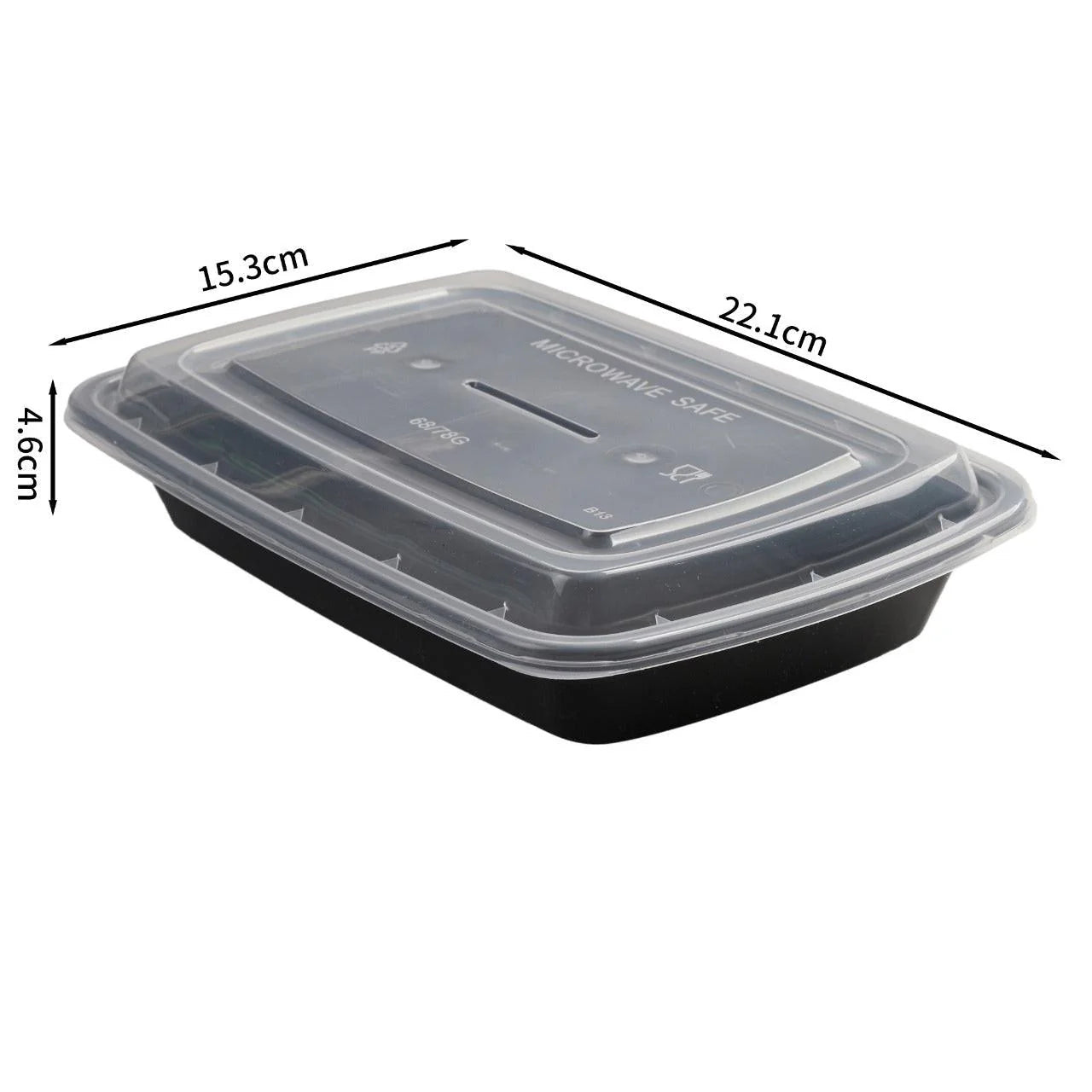 150x Maaltijdbak PP 780ml met Deksel – Zwart | Stevig en Herbruikbaar (Set)