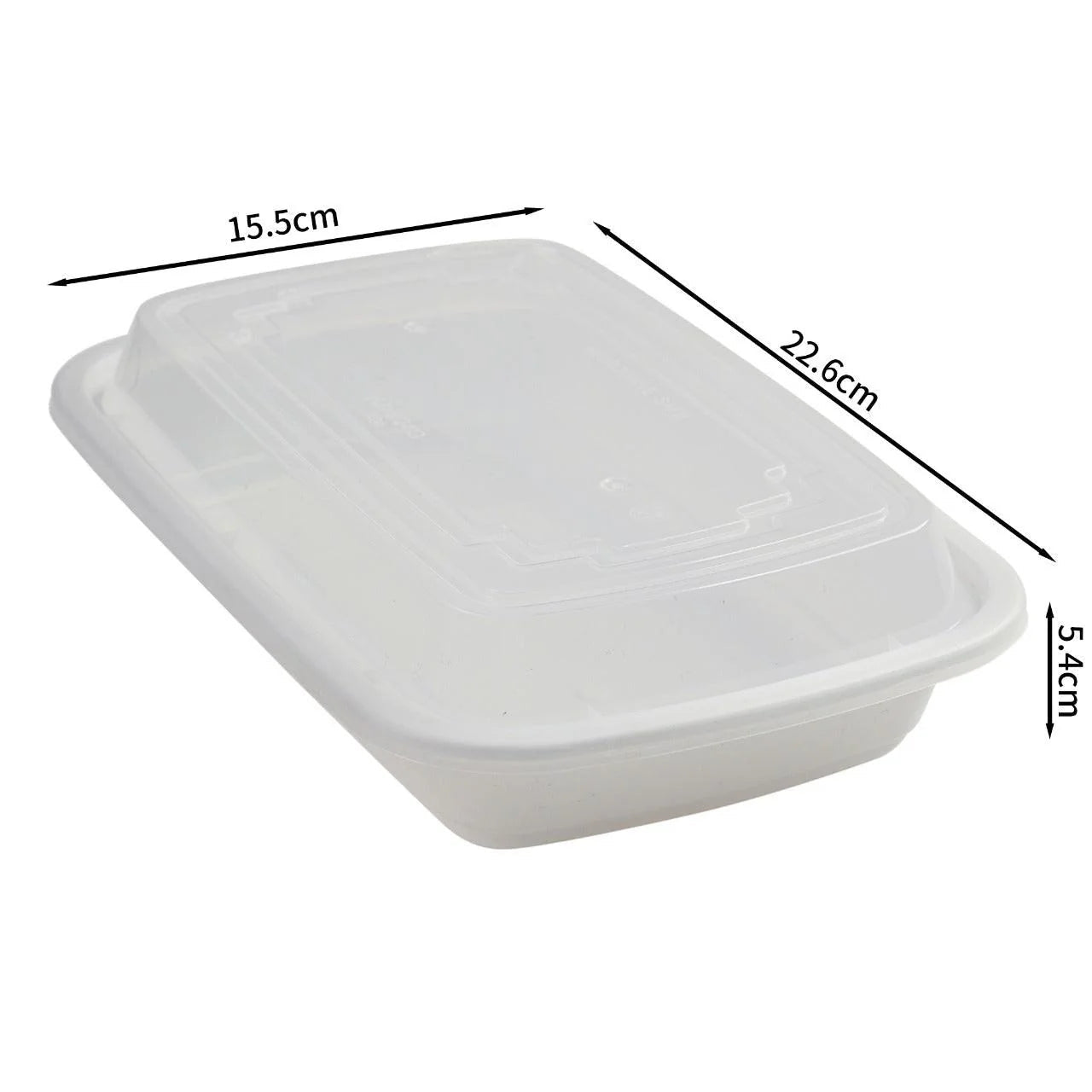 150x Maaltijdbak PP 880ml met Deksel – Wit | Stevig en Herbruikbaar (Set)