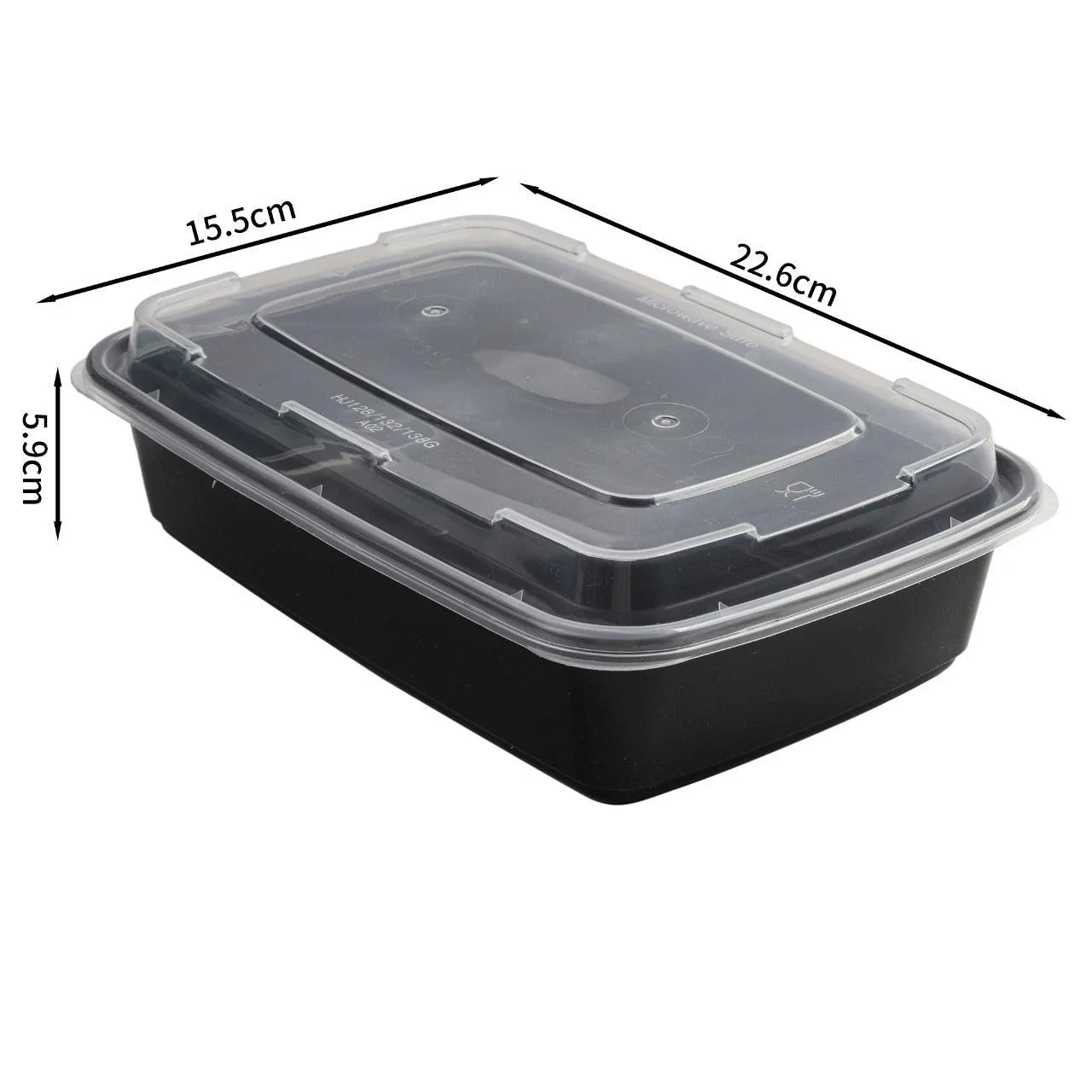 150x Maaltijdbak PP 1180ml met Deksel – Zwart | Stevig en Herbruikbaar (Set)