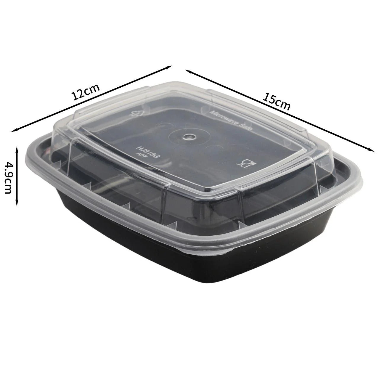 150x Maaltijdbak PP 380ml met Deksel – Zwart | Stevig en Herbruikbaar (Set)