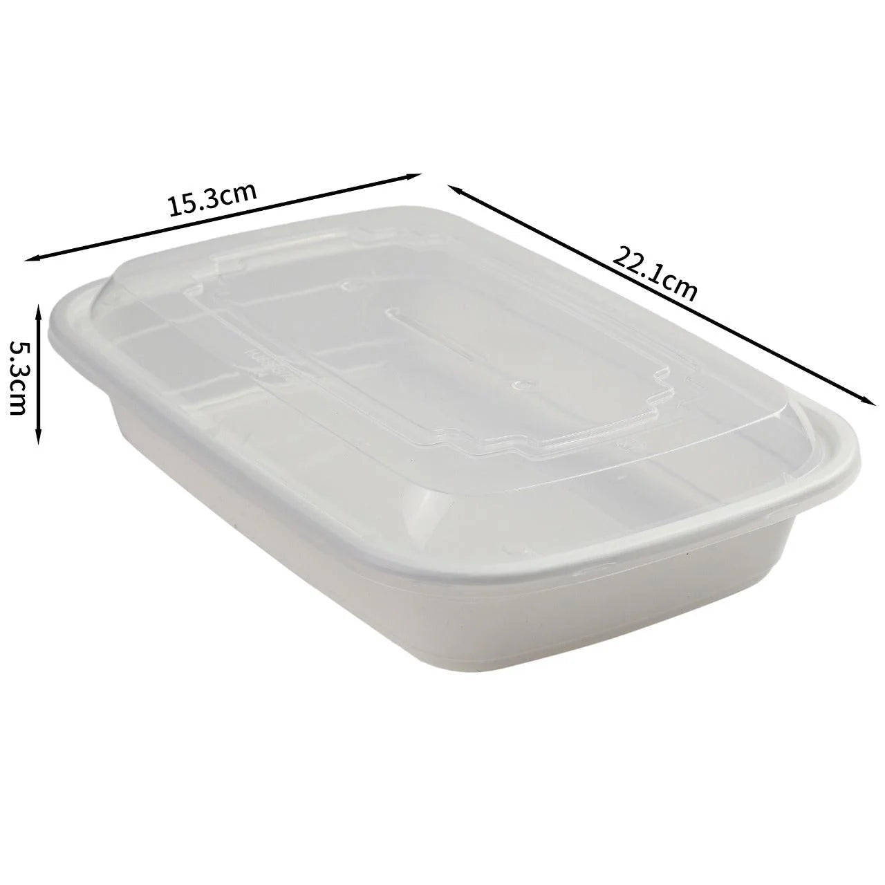 150x Maaltijdbak PP 910ml met Deksel – Wit | Stevig en Herbruikbaar (Set)