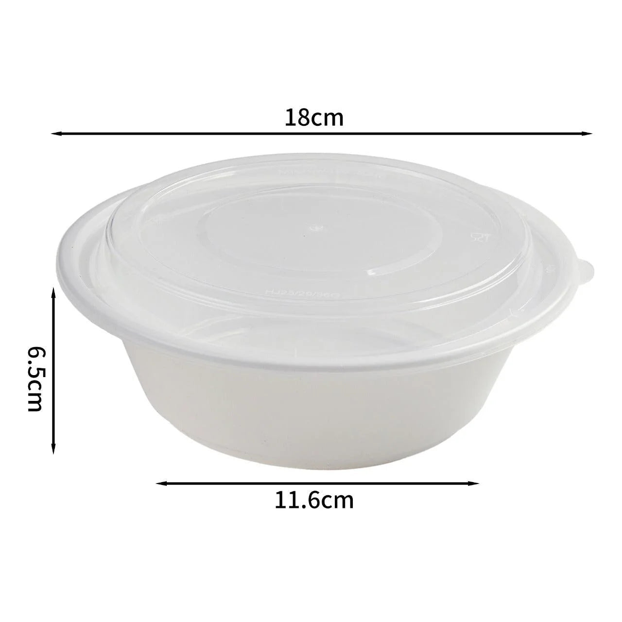 150x Asian Soep / Poke Bowl met deksel 850 ml Wit PP (set)