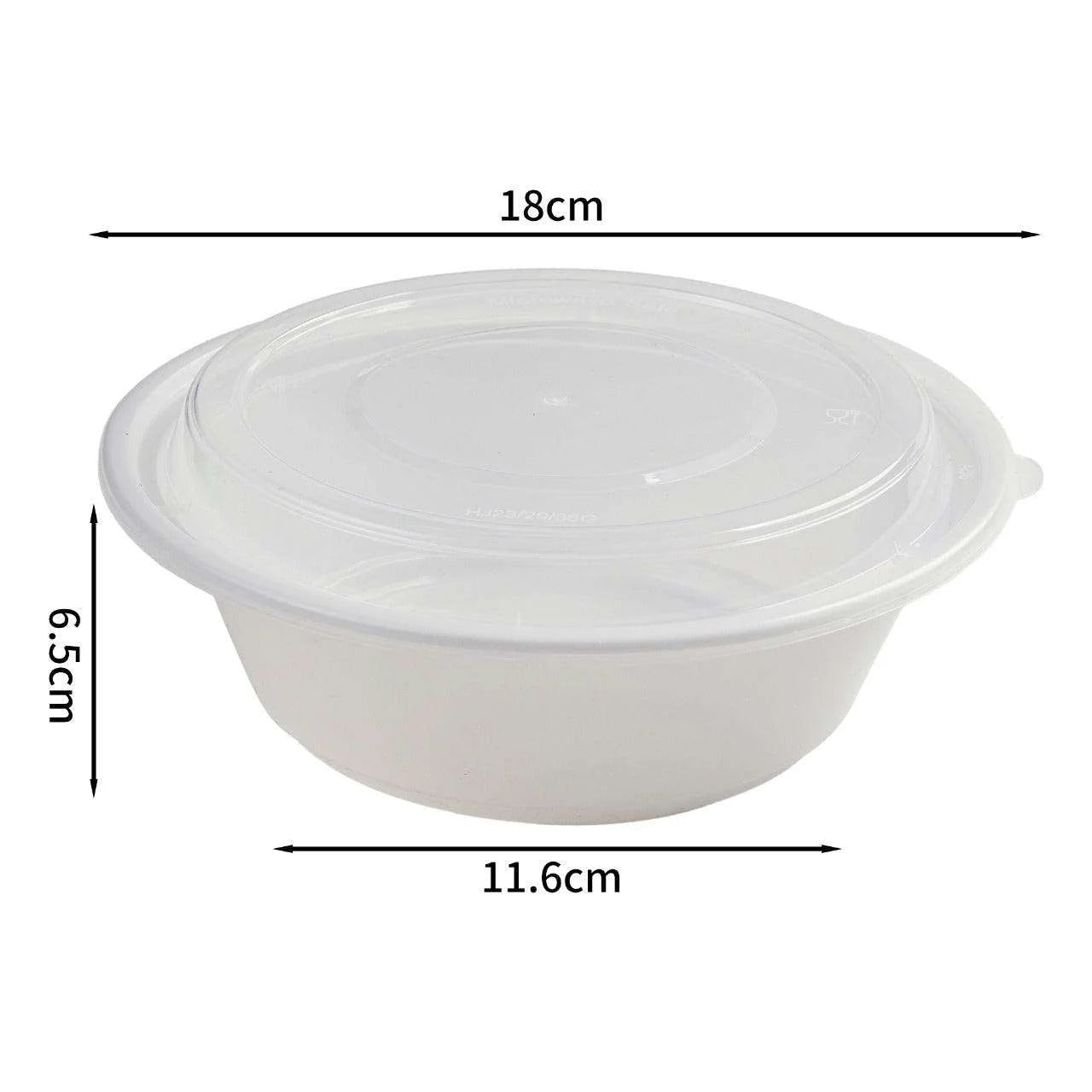 150x Asian Soep / Poke Bowl met deksel 850 ml Wit PP (set)