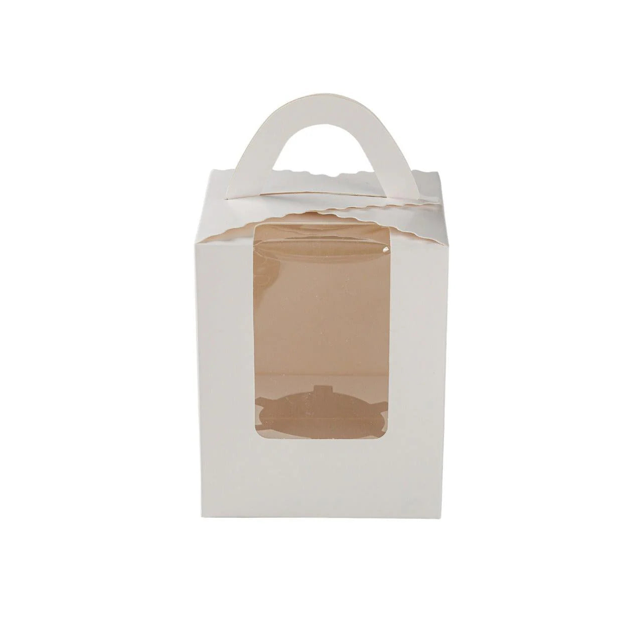40x Taartdoos voor 1 Cupcake met Venster en Handvat – 9,2 x 9,2 x 11 cm