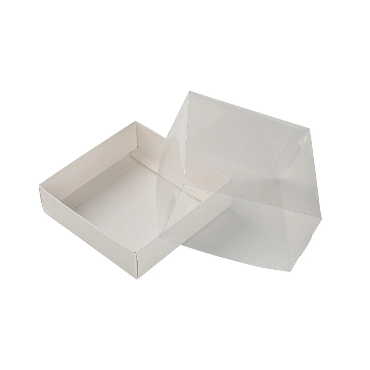 50x Taartdoos met Doorzichtige Losse Deksel – 13,5 x 13 x 7 cm