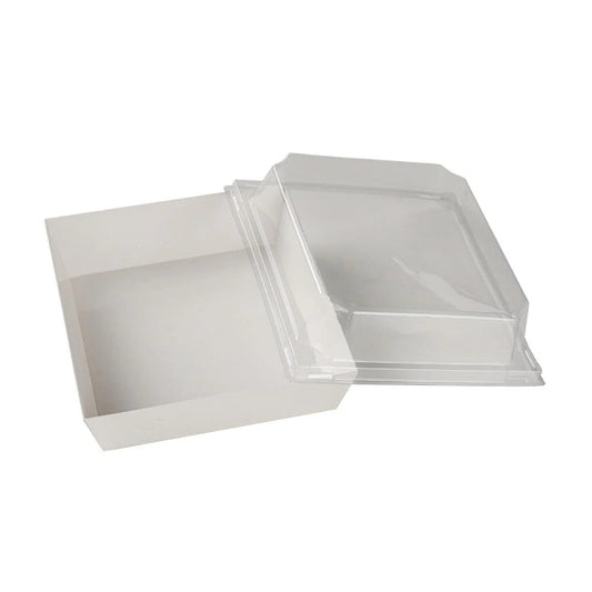 100x Taartdoos met Doorzichtige Deksel – 13,5 x 12,5 x 6,5 cm