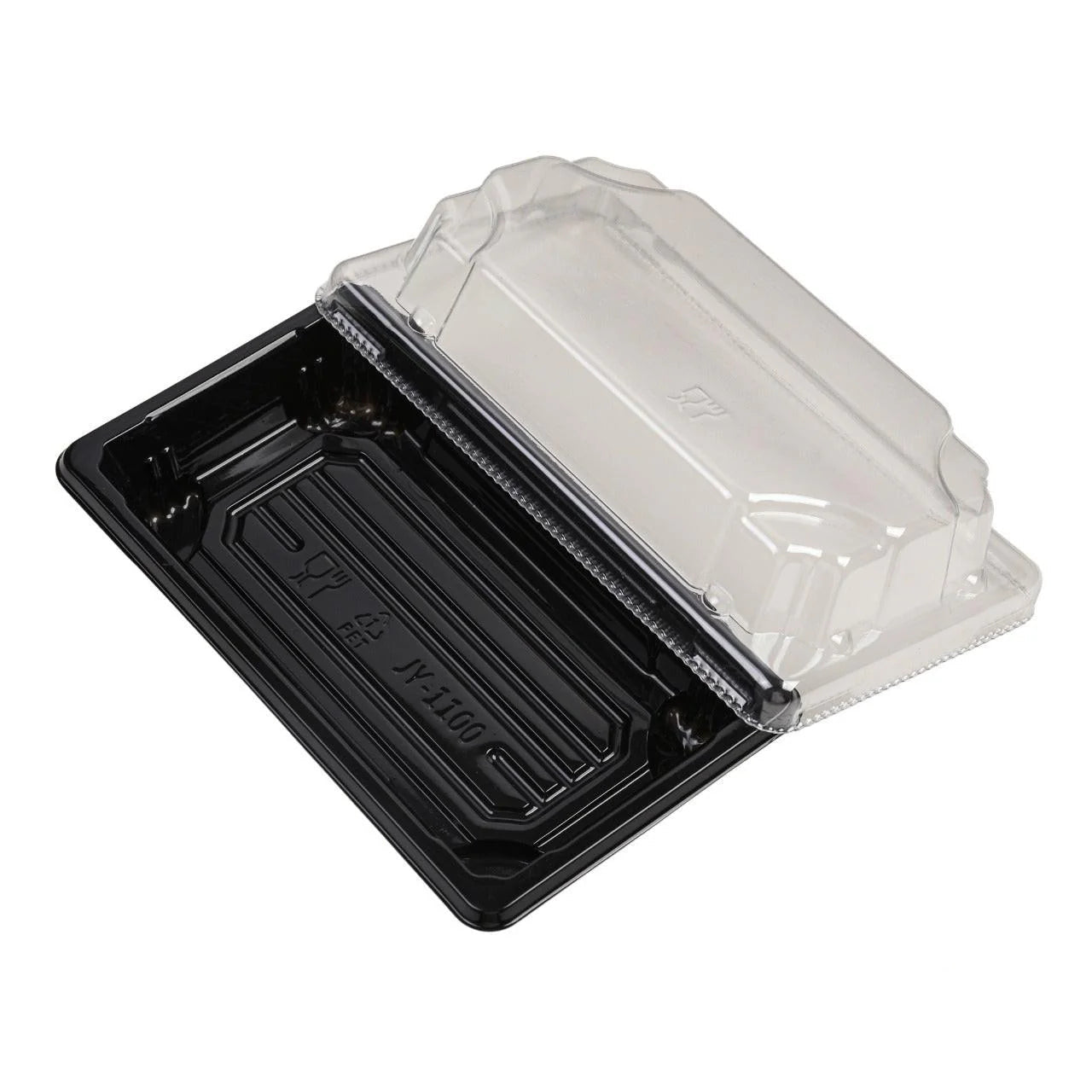 800x Sushi tray + deksel 140x80x22mm Zwart
