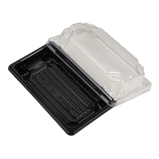 800x Sushi tray + deksel 140x80x22mm Zwart