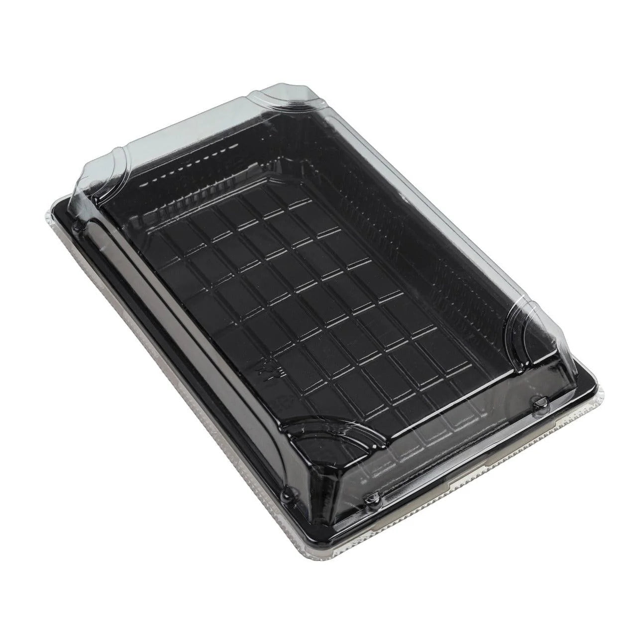 400x Sushi Tray + Deksel 240x150x20mm – Zwart