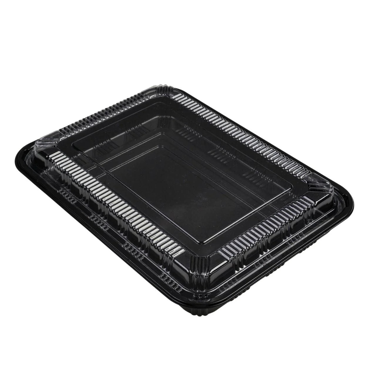 200x Sushi Tray + Deksel 300x224x35mm – Zwart