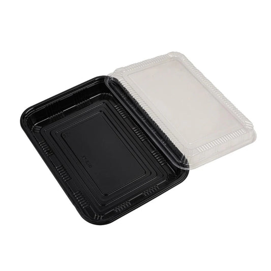 200x Sushi Tray + Deksel 268x200x34mm – Zwart
