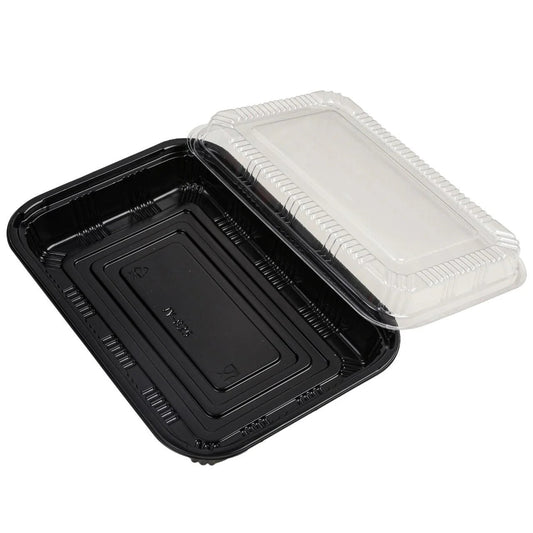 400x Sushi Tray + Deksel 205x133x34mm – Zwart