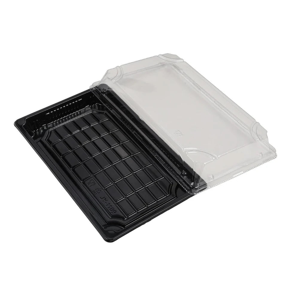 400x Sushi Tray + Deksel 240x150x20mm – Zwart