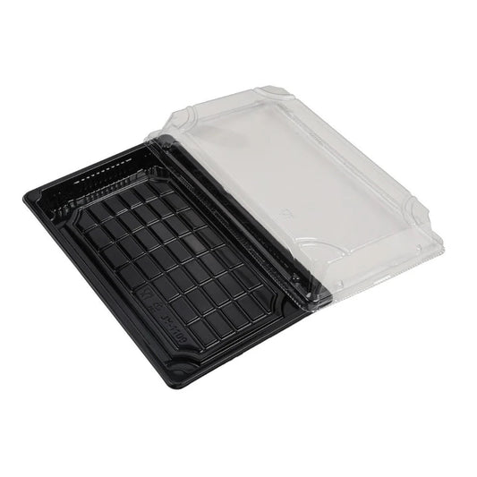 400x Sushi Tray + Deksel 240x150x20mm – Zwart