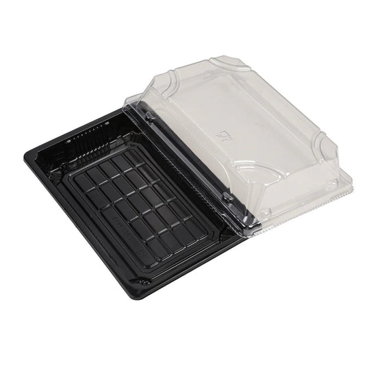 400x Sushi Tray + Deksel 165x115x20mm – Zwart
