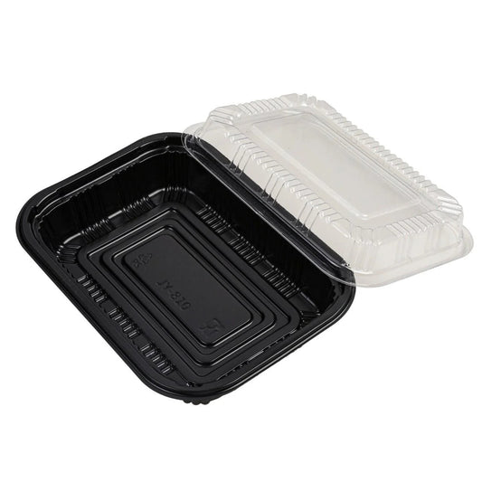 400x Sushi Tray + Deksel 185x133x34mm – Zwart