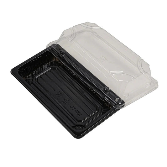 400x Sushi Tray + Deksel 160x91x20mm – Zwart