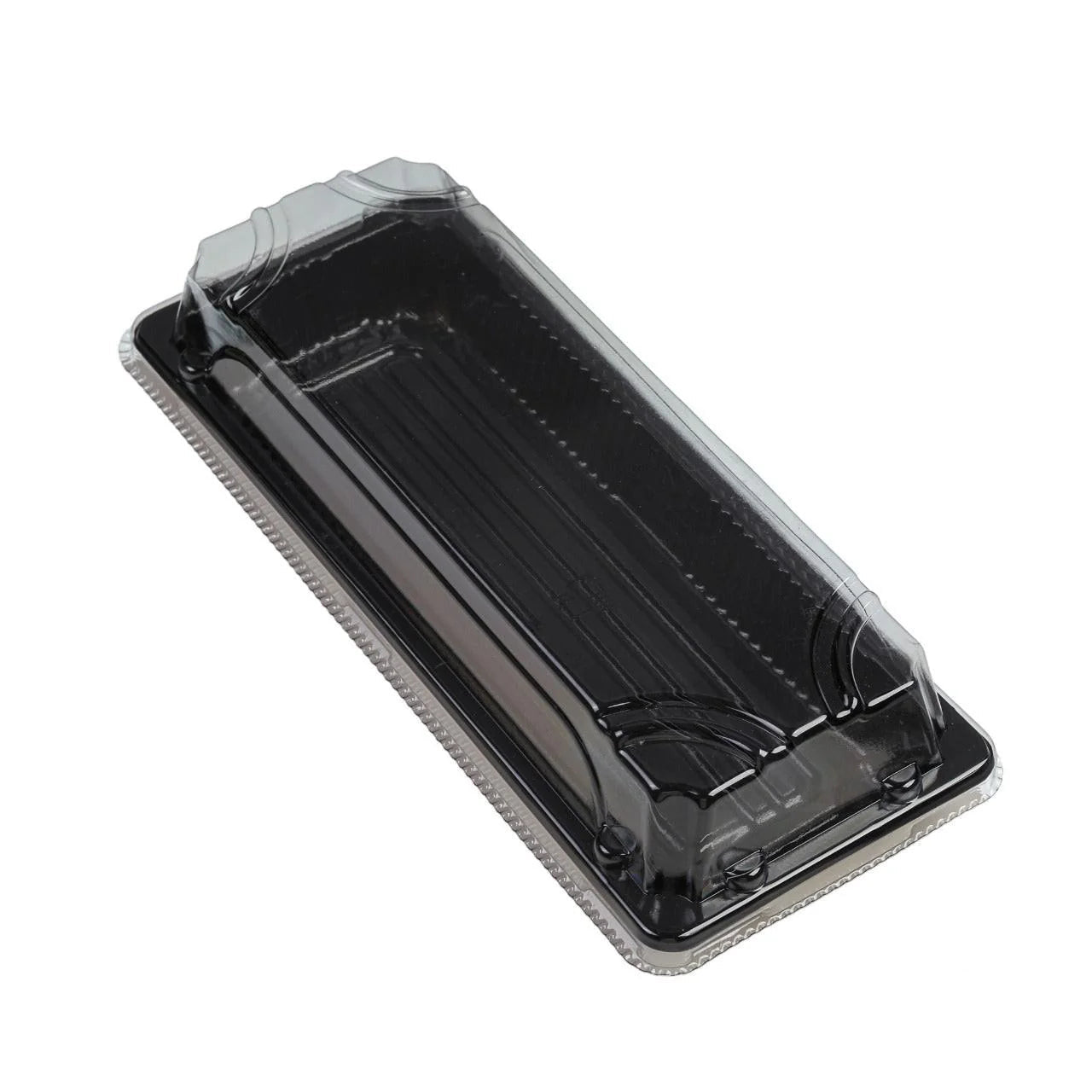 400x Sushi Tray + Deksel 220x90x20mm – Zwart