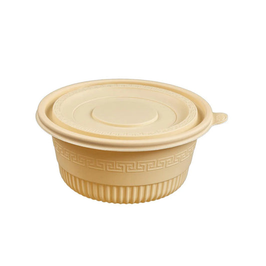 300x Maaltijdbowl 650ml met Deksel Ø 15 cm  Soep to go Gemaakt van PP & Maïs