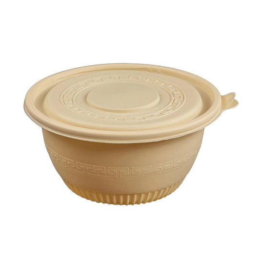 200x Maaltijdbowl 1000ml met Deksel Ø 17,5 cm Gemaakt van PP & Maïs